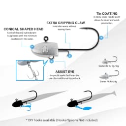 Noeby Dart Jighead Fish Hooks 7g 10g 28g Worm Fishing Lure Hook High Quality Artificial Bait for Bass Fishing Tackle Hook