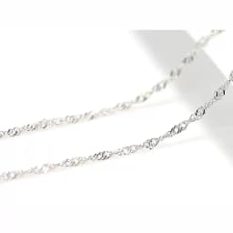 Rinntin 14K Gold 925 Sterling Silver 1.5mm Twisted Singapore Rope Chain Diamond-cut Thin Basic Necklace for Women Jewelry SC02