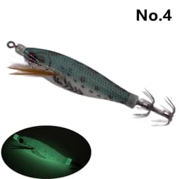 Luminous Wooden Shrimp Squid 6g/80mm EGI Jigging Lure Octopus Shrimp Cuttlefish Squid Fishing lure Bait Japan Hook