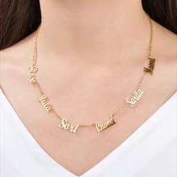Trendy Custom Multiple Names Necklace Personalized Stainless Steel Chain 6 Nameplates Pendants Necklaces Fashion Party Gift