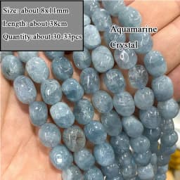 Wholesale Various Natural Blue Stone Beads Aquamarine Faceted Rondelle Square Irregular Round for Jewelry Making Diy Bracelet