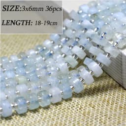Wholesale Various Natural Blue Stone Beads Aquamarine Faceted Rondelle Square Irregular Round for Jewelry Making Diy Bracelet