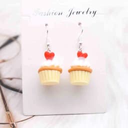 17*23mm Earring For Women Resin Handmade Simulation Cupcakes Cute Charms Drop Earrings Funny Gift