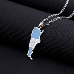 New Argentina Map Flag Pendant Necklace For Women Men Gold Silver Color Stainless Steel Fashion Argentine Jewelry Patriotic Gift