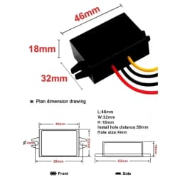 15V-100V 24V 36V 48V 60V 72V to 12V Step Down Buck 1A-5A 12V Voltage Regulator DC Converter Reducer for Golf Cart Car Device