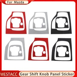 Carbon Fiber Car Gear Head Shift Knob Panel Cover Trim Sticker for Mazda 3 Axela 2014 2015 2016 2017 2018 2019 Accessories