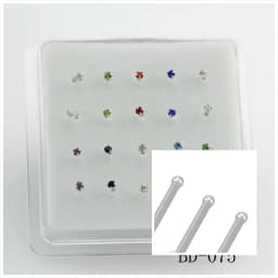 20ps 925 Sterling Silver Four Claw Crystal Nose Studs Simple Fashion Round Crystal Nail & Silver Nose Nose Rings Color Crystal