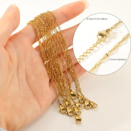 10pcs/set Stainless Steel Gold Color Necklace For Women 45cm Chain DIY Jewelry Accessories Making Materials Handmade Supplies