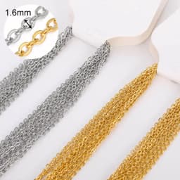 10pcs/set Stainless Steel Gold Color Necklace For Women 45cm Chain DIY Jewelry Accessories Making Materials Handmade Supplies