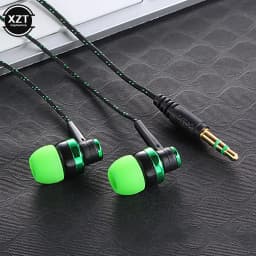 1pc Wired Earphone Stereo Guitar In-Ear 3.5mm Nylon Weave Cable Earphone Headset For Laptop Smartphone Tablets Headphone
