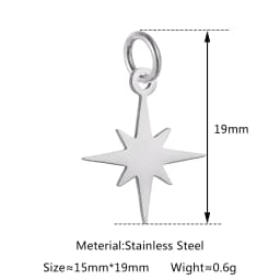5pcs/Lot Wholesale Stainless Steel High Quality Star Charms Pendants For Making Jewelry DIY Necklace Earrings Bracelets Jewelry