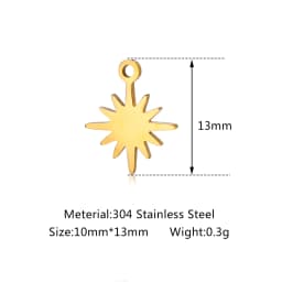 5pcs/Lot Wholesale Stainless Steel High Quality Star Charms Pendants For Making Jewelry DIY Necklace Earrings Bracelets Jewelry