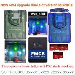 MX4 Dual Slot Edition MG2BOX TF SD Card Adapter For ALL PS2 Consoles+256G/128G/64G TF/SD+PS2 FMCB Card Optional Combination