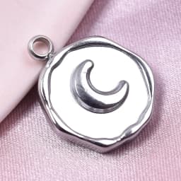 Luna Moon 100% Stainless Steel Charms For Jewelry Making Supplies Curved Month Pendant Silver Color Fashion Charms In Bulk Gifts