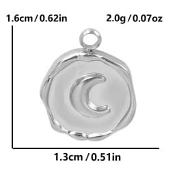 Luna Moon 100% Stainless Steel Charms For Jewelry Making Supplies Curved Month Pendant Silver Color Fashion Charms In Bulk Gifts