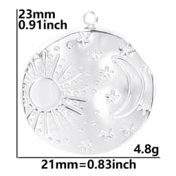 Luna Moon 100% Stainless Steel Charms For Jewelry Making Supplies Curved Month Pendant Silver Color Fashion Charms In Bulk Gifts