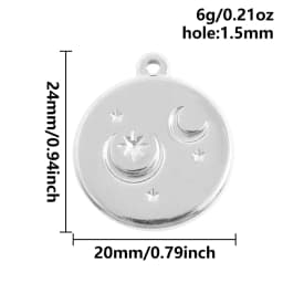 Luna Moon 100% Stainless Steel Charms For Jewelry Making Supplies Curved Month Pendant Silver Color Fashion Charms In Bulk Gifts