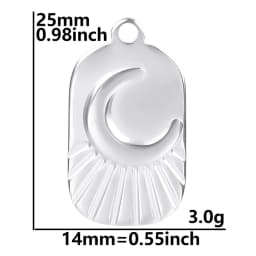 Luna Moon 100% Stainless Steel Charms For Jewelry Making Supplies Curved Month Pendant Silver Color Fashion Charms In Bulk Gifts