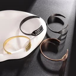 Fashion Design Stainless Steel Curved Tableware Fork Open Bracelet Men and Women Personality Charm Hip Hop Casual Jewelry Gift