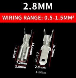 100Pcs 2.8mm 4.8mm 6.3mm Plug Spring Female Male Spade Cold Crimp Terminals Car Speaker Electrical Wire Connectors Set