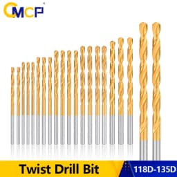 CMCP 1-10.5mm Titanium Coated HSS Metal Drills Electric Twist Drill Bit HSS Gun Drilling For Metal Woodworking Tools Hole Cutter