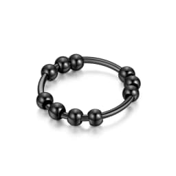 Fidget Anxiety Ring for Women Gold Silver Color Stainless Steel Spinner Rotate Beads Anti-Stress Rings For Men Jewelry