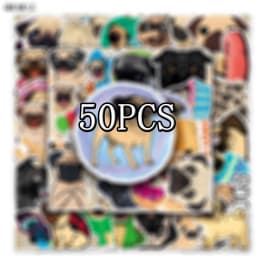 10/30/50pcs Cute Pug Dog Stickers Animals DIY Car Laptop Suitcase Skateboard Guitar Phone Cartoon Graffiti Sticker Kid Gift Toys