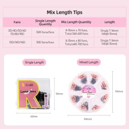 Mixed Loose Fan Lashes Pointy Base Premade Volume False Eye Silk Lashes Fans Thin Slim Base Pre Made Volume Eyelashes Extensions