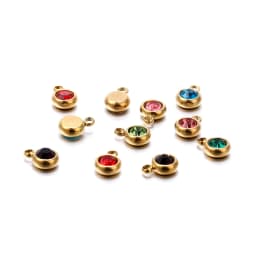 20Pcs Stainless Steel With Hole Rhinestone Charms Pendants for Pendants Necklace Jewelry Making DIY Accessories