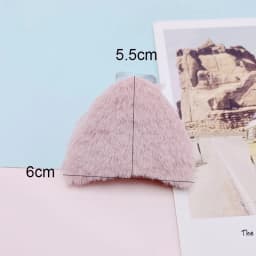 30Pcs 6*5.5CM Furry Felt Plush Padded Cat Ear Appliques For Children Headwear Accessories Clothes Sewing DIY Craft Patch