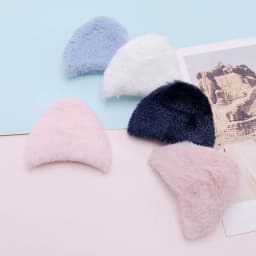 30Pcs 6*5.5CM Furry Felt Plush Padded Cat Ear Appliques For Children Headwear Accessories Clothes Sewing DIY Craft Patch