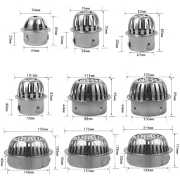 Balcony Roof Floor Drain Stainless Steel Round Large Displacement Anti-blocking Filter Screen Cover Outdoor Floor Drain