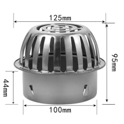 Balcony Roof Floor Drain Stainless Steel Round Large Displacement Anti-blocking Filter Screen Cover Outdoor Floor Drain