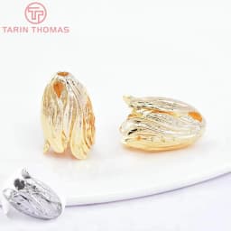 (3204) 6PCS 16MM 24K Gold Color Brass Bead Caps High Quality Diy Jewelry Findings Accessories Wholesales