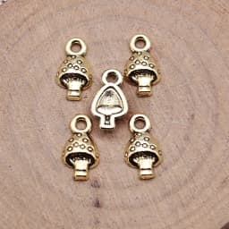 WYSIWYG 40pcs 13x7mm 3 Colors Mushroom Charms For Jewelry Making