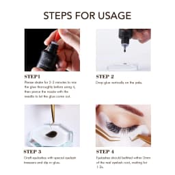 Gollee Glue for Eyelashes 0.5s Eyelash Extensions Professional Eyelash Adhesive Waterproof Lash Supplies for Salon Eyelash Glue
