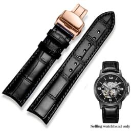 20mm 21mm 22mm Curved End Cowhide Leather Watchband for Rossini Arc Watch Band Strap 8633 617793 5793 5726 616725/5715/6713 Blue