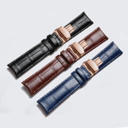 20mm 21mm 22mm Curved End Cowhide Leather Watchband for Rossini Arc Watch Band Strap 8633 617793 5793 5726 616725/5715/6713 Blue