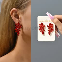 2025 Luxury Green Rhinestone Piercing Earrings For Women Vintage Geometric Wings Pendientes Elegant Statement Jewelry Wholesale