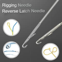 7Pcs Reverse Latch Needle Rigging Needle Fishing Assist Cord Ring Splicing Treatment Ropes Woolen UHMWPE Kevlar Line Accessories