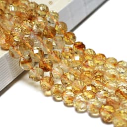 Fine 100% Natural Stone Faceted Citrine Yellow Round Gemstone Spacer Beads For Jewelry Making DIY Bracelet Necklace 6/8/10MM