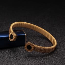 Top Brand Open Net Stainless Steel Charm Bracelets Roman Letters Fashion Wedding Party Cuff Bangles For Men Women Jewelry Gift