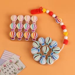 Kovict 5/10Pcs Silicone Beads Car Airplane Rainbow Rocket Bead For Jewelry Making DIY Keychain Necklace Bracelet Accessories