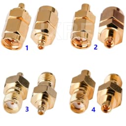 JXRF SMA BNC UHF To SMA SMB MCX MMCX BNC TNC UHF N F Type SO239 PL259 RF Coaxial Coax Adapter Connector Combination 4 Piece