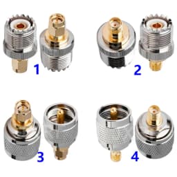 JXRF SMA BNC UHF To SMA SMB MCX MMCX BNC TNC UHF N F Type SO239 PL259 RF Coaxial Coax Adapter Connector Combination 4 Piece