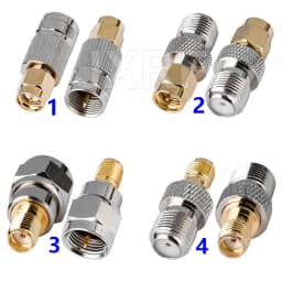 JXRF SMA BNC UHF To SMA SMB MCX MMCX BNC TNC UHF N F Type SO239 PL259 RF Coaxial Coax Adapter Connector Combination 4 Piece