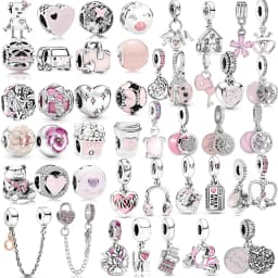 2Pcs/Lot 2024 Spring Styles Pansy Charm Beads Fit Original DIY Bracelets Necklaces Bangles For Women Men Jewelry Gift Making