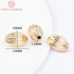 (7455) 6PCS 7x5MM 24K Gold Color Plated Brass Spacer Beads Bracelet Beads High Quality Diy Jewelry Accessories Wholesale