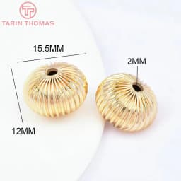 (7455) 6PCS 7x5MM 24K Gold Color Plated Brass Spacer Beads Bracelet Beads High Quality Diy Jewelry Accessories Wholesale