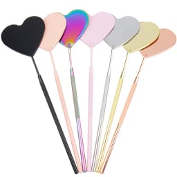 1pcs Heart Shape Eyelash Extension Mirror Magnify Long Hand Mirror For Checking False Lash Tech Supplies Accessories Makeup Tool